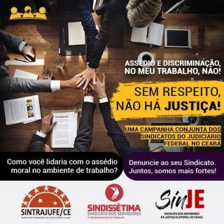 Sintrajufe-CE participa de campanha contra assédio com Sinje e Sindissétima