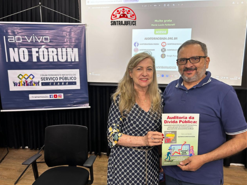 Sintrajufe/CE participa da Plenária de Entidades do Fórum, no programa Ao Vivo no Fórum, com debate sobre o impacto da dívida pública e as eleições de 2026