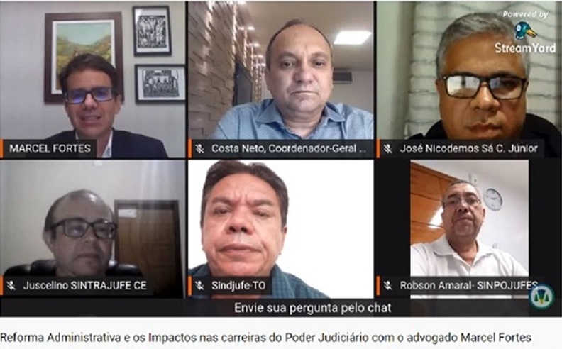 LIVE SOBRE REFORMA ADMINISTRATIVA E SEUS IMPACTOS CONTA COM PARTICIPAÇÃO DO SINTRAJUFE/CE